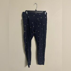 Zyia Active Navy Gold Moon Pocket Luxe Leggings Size Medium 8-10 Celestial